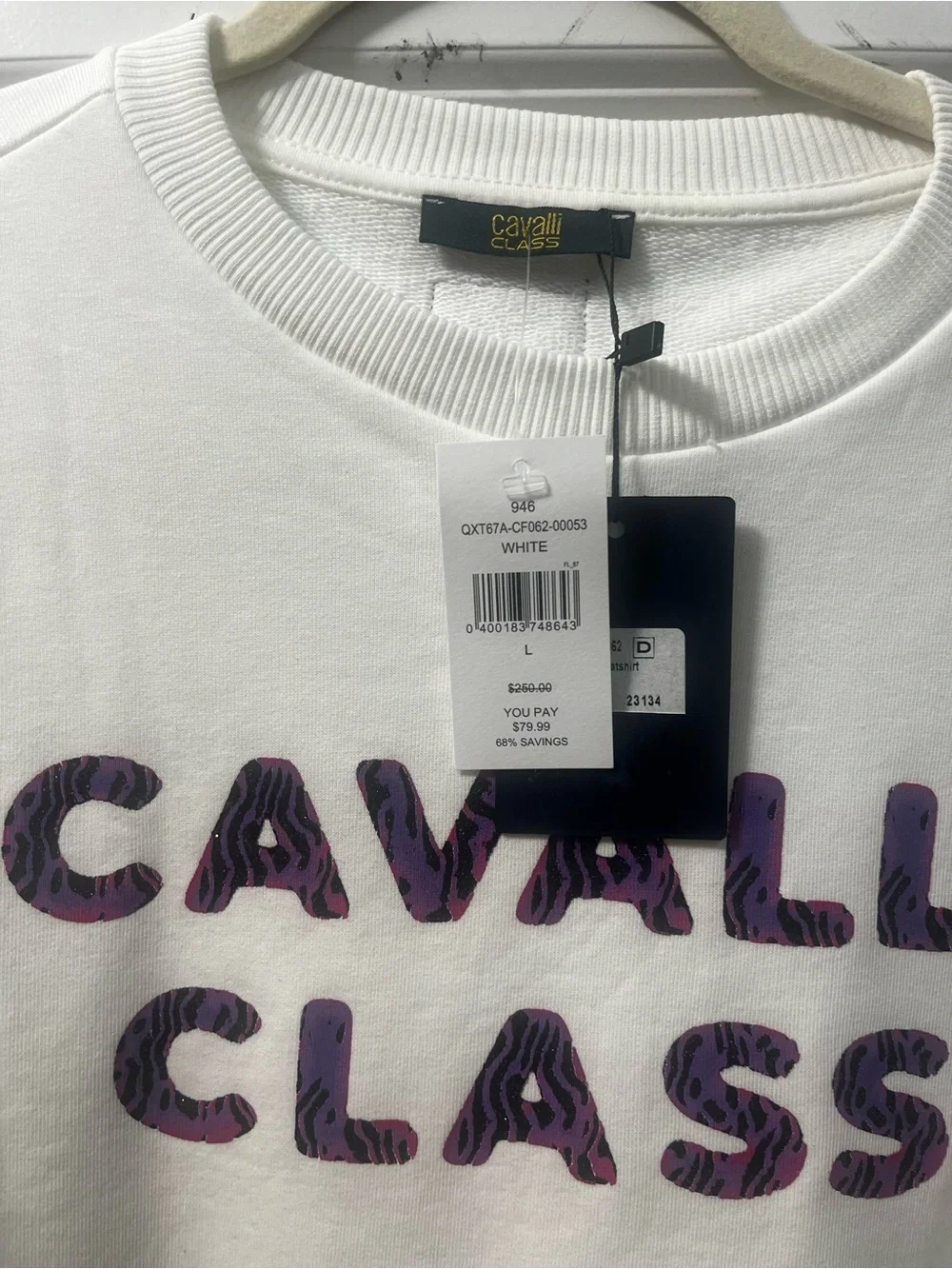 Cavalli Class Women’s White Logo Sweatshirt